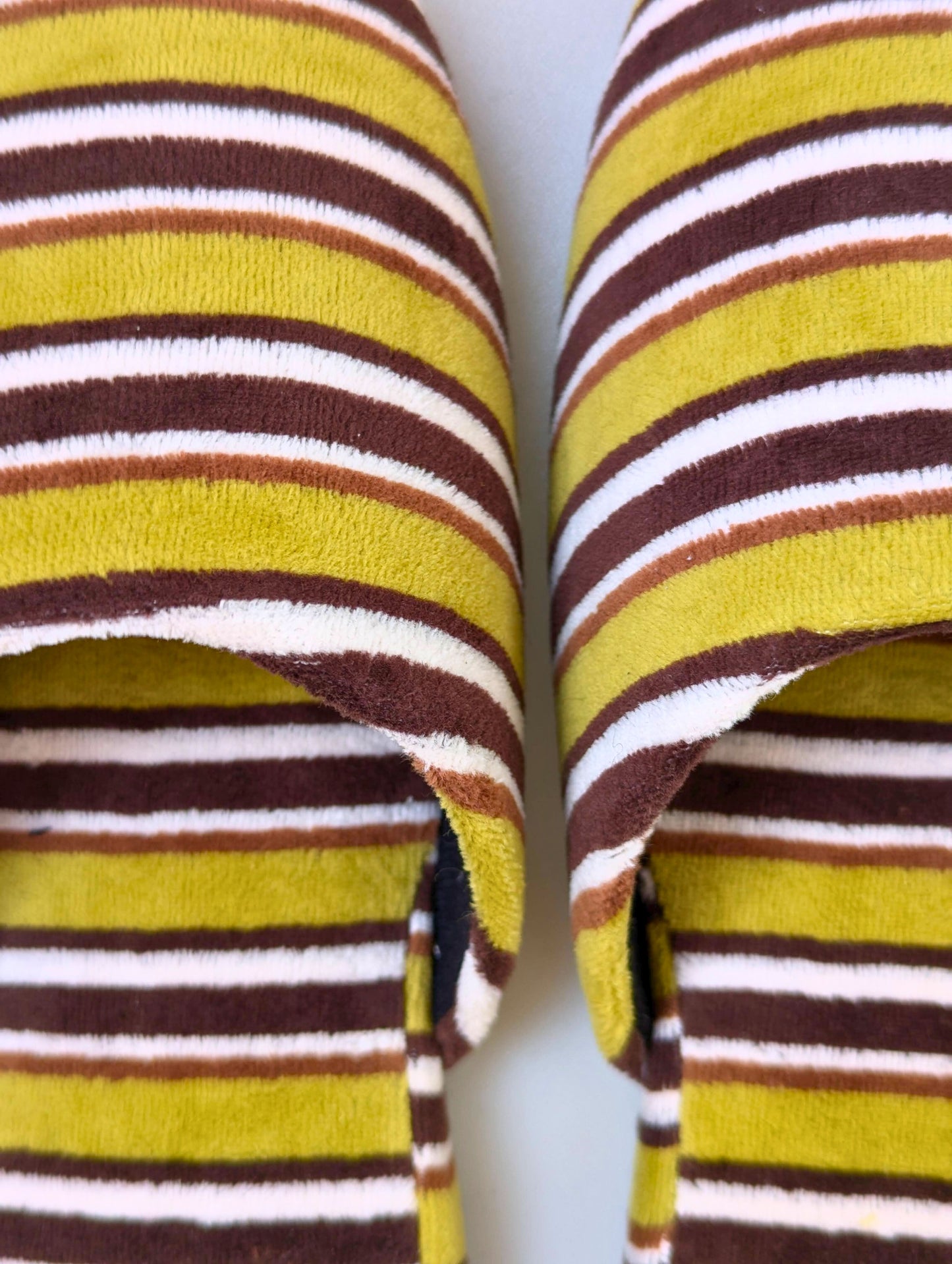 Large | Upcycled Brushed Stripe Slippers #03