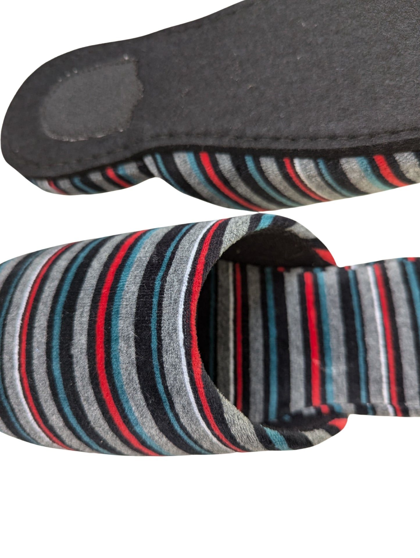 Large | Upcycled Brushed Stripe Slippers #01