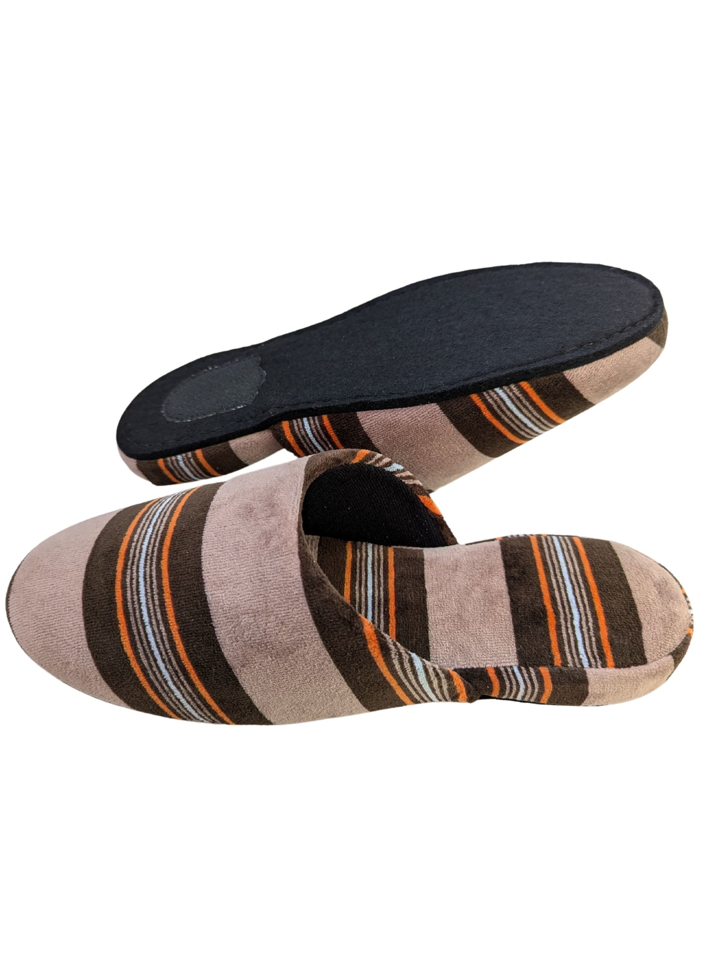 Large | Upcycled Brushed Stripe Slippers #02