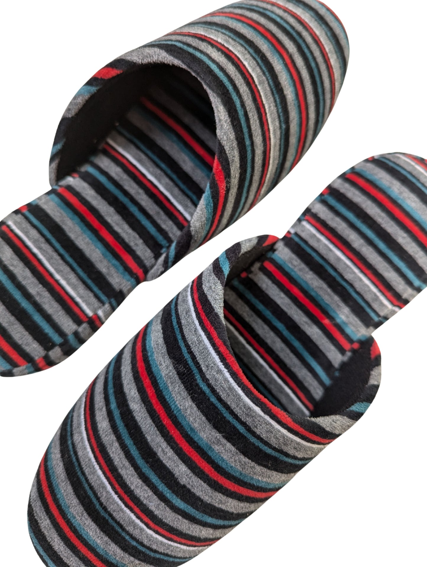 Large | Upcycled Brushed Stripe Slippers #01