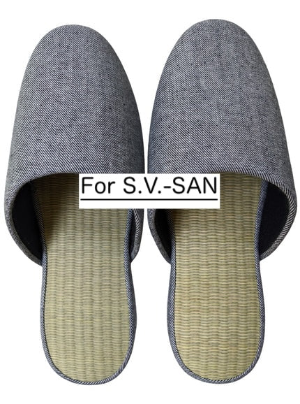 TATAMI Denim Slippers B-Type  [Black Wool Felt Sole] / Simple [Denim Hiroshima]