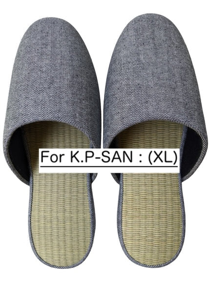 TATAMI Denim Slippers B-Type  [Black Wool Felt Sole] / Simple [Denim Hiroshima]