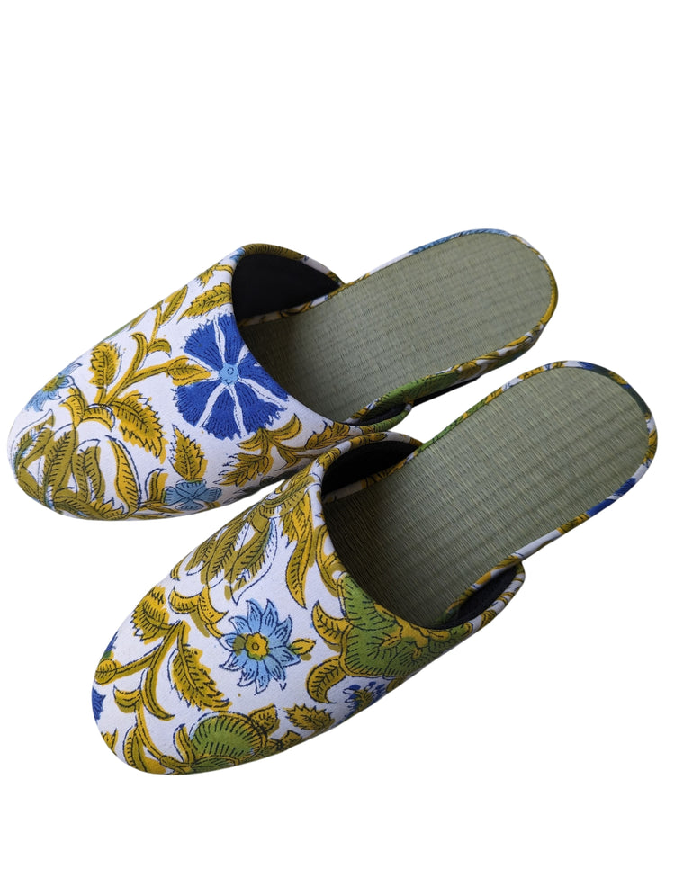 [Medium] Tatami Block Printing Flowers Slippers 2023M-A