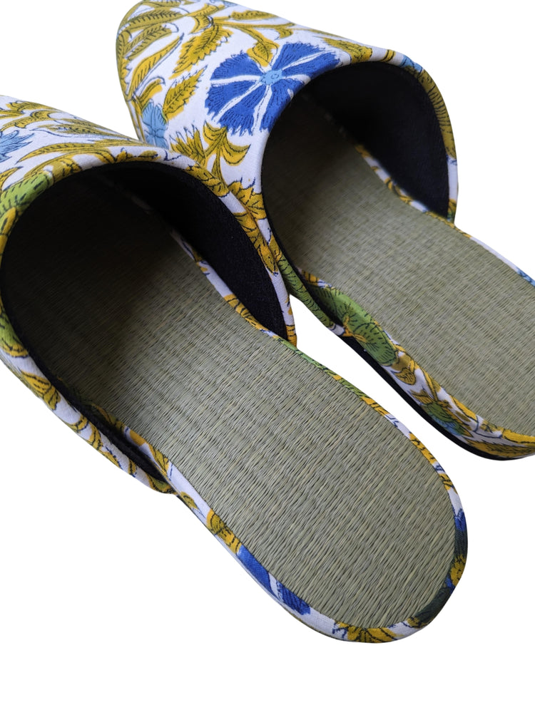 [Medium] Tatami Block Printing Flowers Slippers 2023M-A