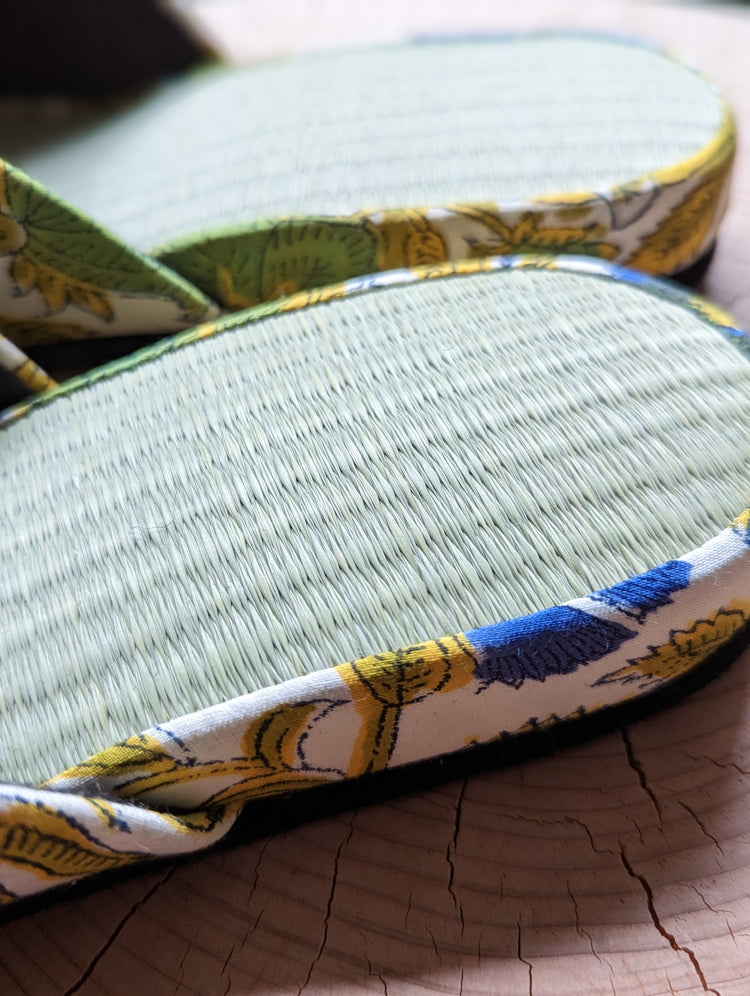 [Medium] Tatami Block Printing Flowers Slippers 2023M-A