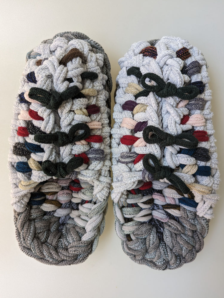 Large | Knit up-cycle slippers 2023-L34 [Large]