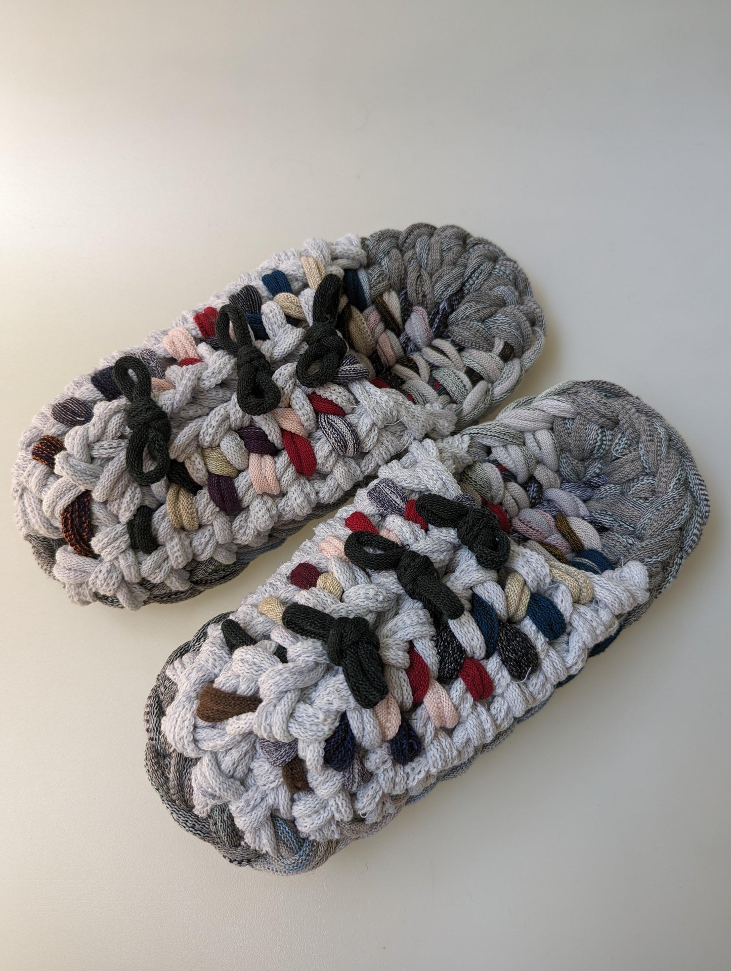 Large | Knit up-cycle slippers 2023-L34 [Large]