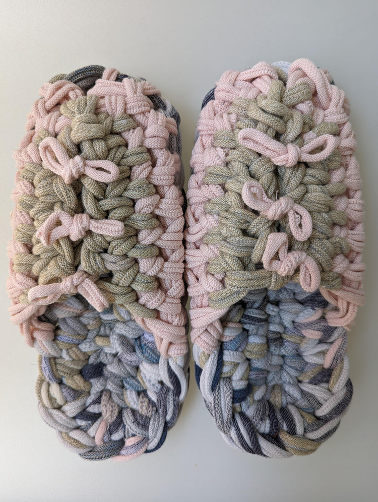 Large | Knit up-cycle slippers 2023-L35 [Large]