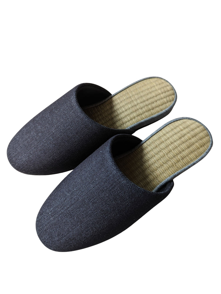 [SALE] TATAMI(Mix color)  Denim Slippers Mix color [Black Wool Felt Sole] / Simple [Denim Hiroshima]
