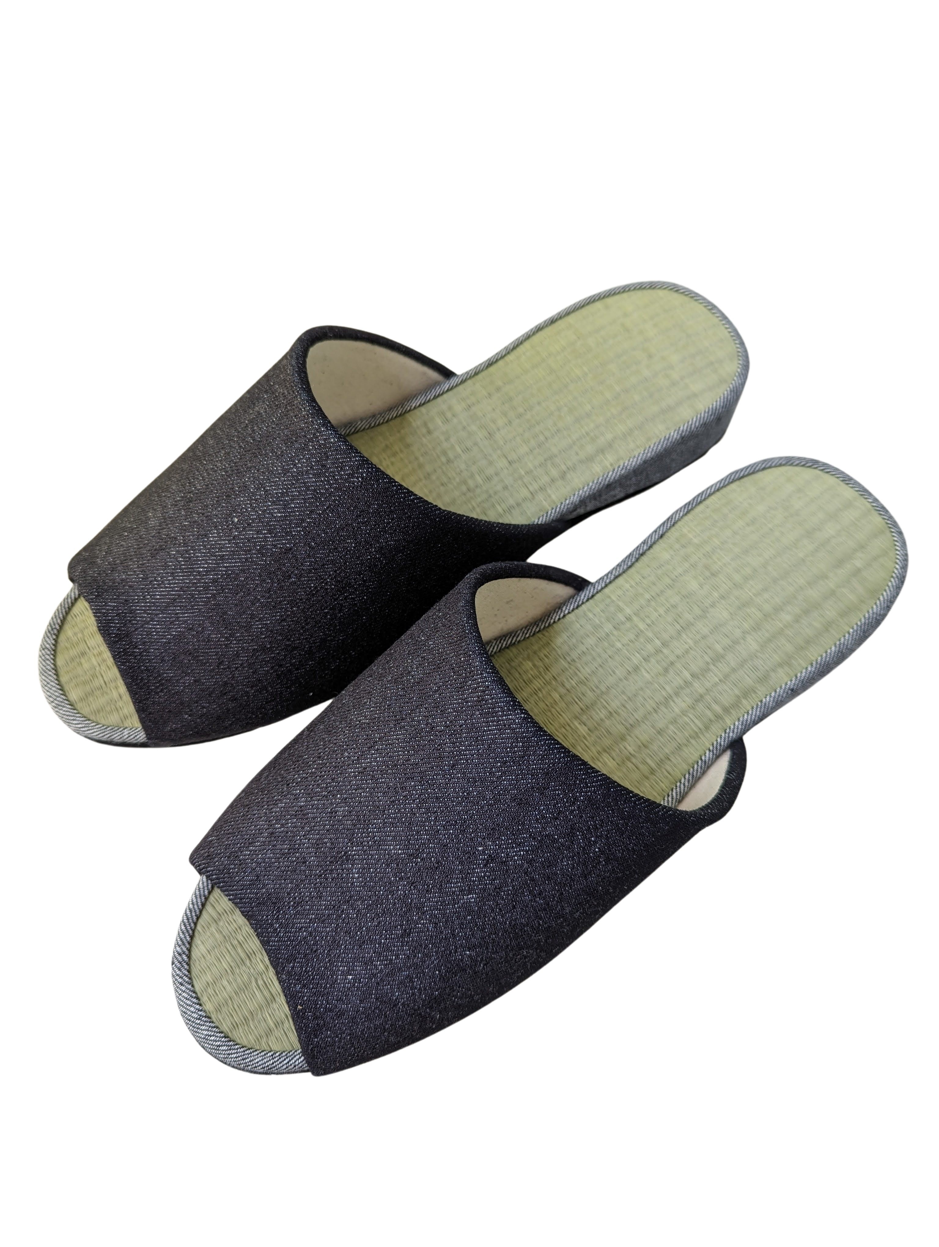 Open-toe TATAMI Denim Slippers A-Type | Japanese Slippers by Heiwa