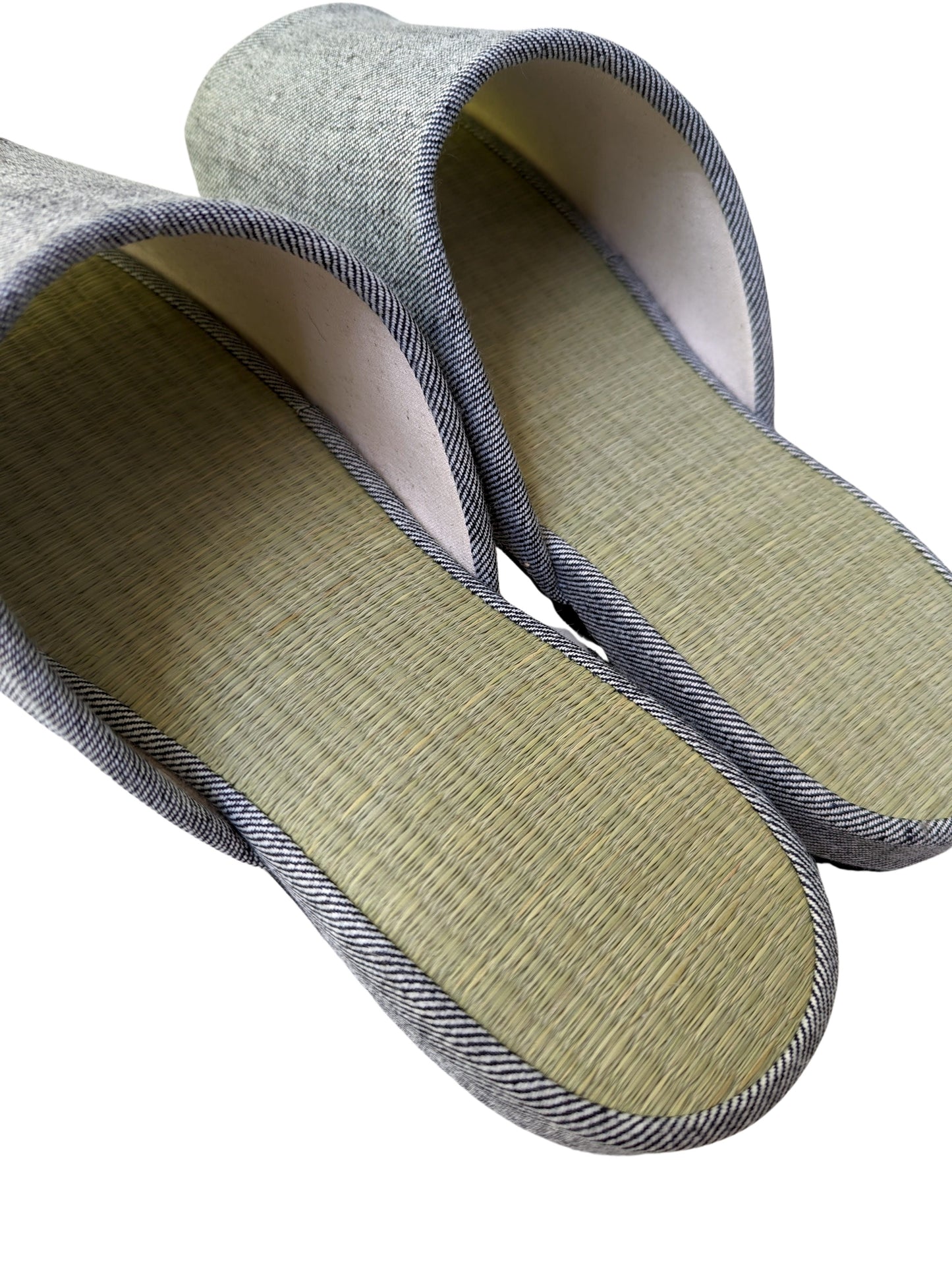 Open-toe TATAMI Denim Slippers B-Type [Black Wool Felt Sole] / Simple [Denim Hiroshima]