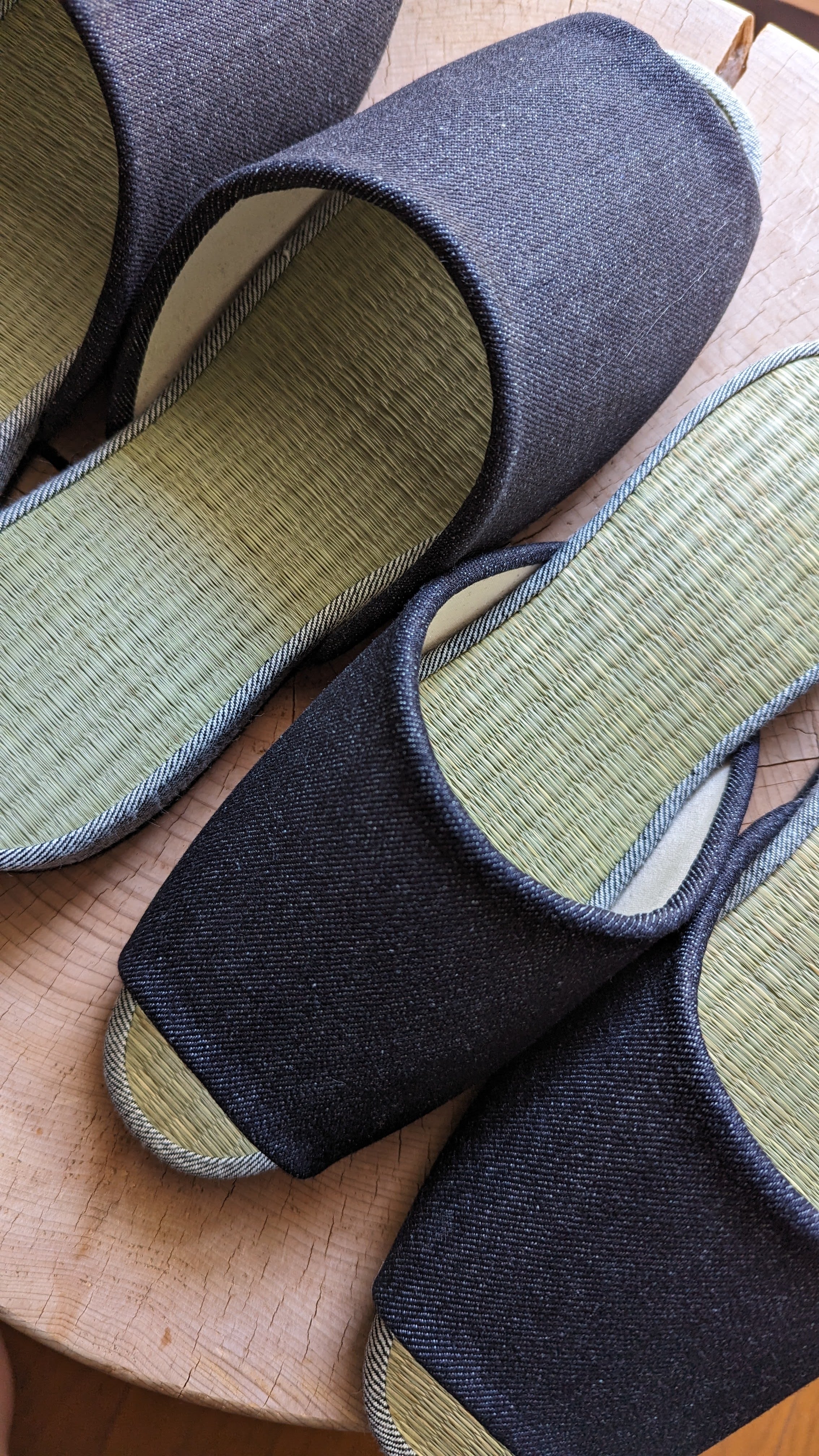 Open-toe TATAMI Denim Slippers A-Type | Japanese Slippers by Heiwa