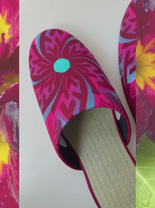 Large | Tatami Print Mix Slippers 2026SS-003 [Easy-care sole]