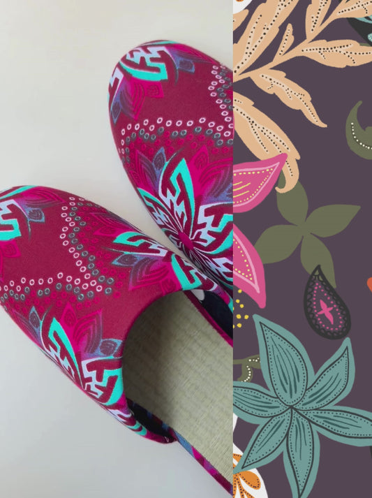 Large | Tatami Print Mix Slippers 2026SS-004 [Easy-care sole]