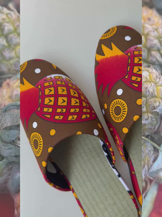 Large | Tatami Print Mix Slippers 2026SS-002 [Easy-care sole]