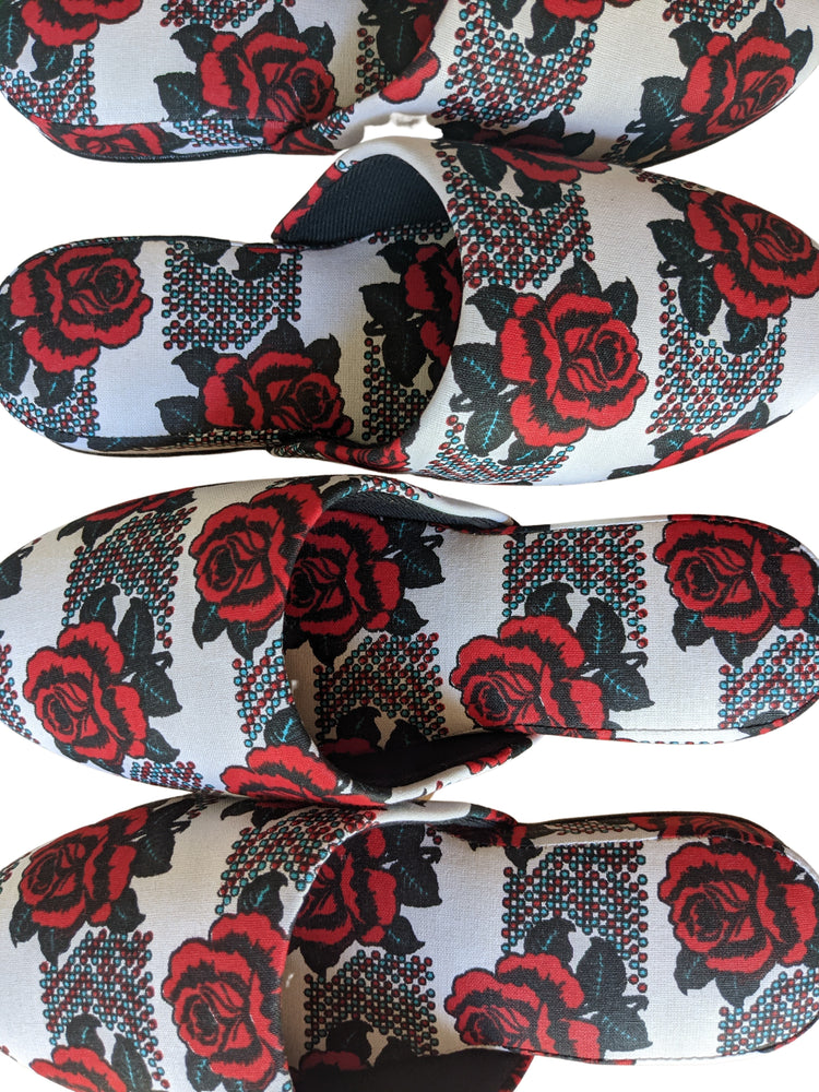 Medium Rose Print Mix Slippers [vinyl sole] 2021AW Rose M07 [Size: Medium] Rose M07