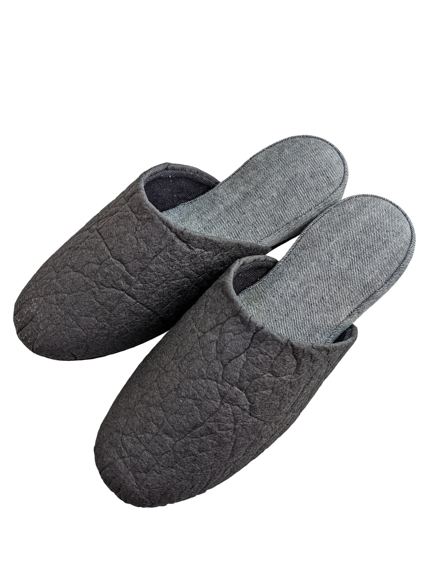 Piñatex®  Heiwa Slipper  Pineapple leaf fibres Denim Hiroshima Slippers Simple sizes [Medium / Large / XL] Charcoal