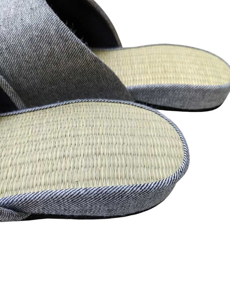 ＊ Pre-order ＊TATAMI Denim Slippers B-Type  [Black Wool Felt Sole] / Simple [Denim Hiroshima]