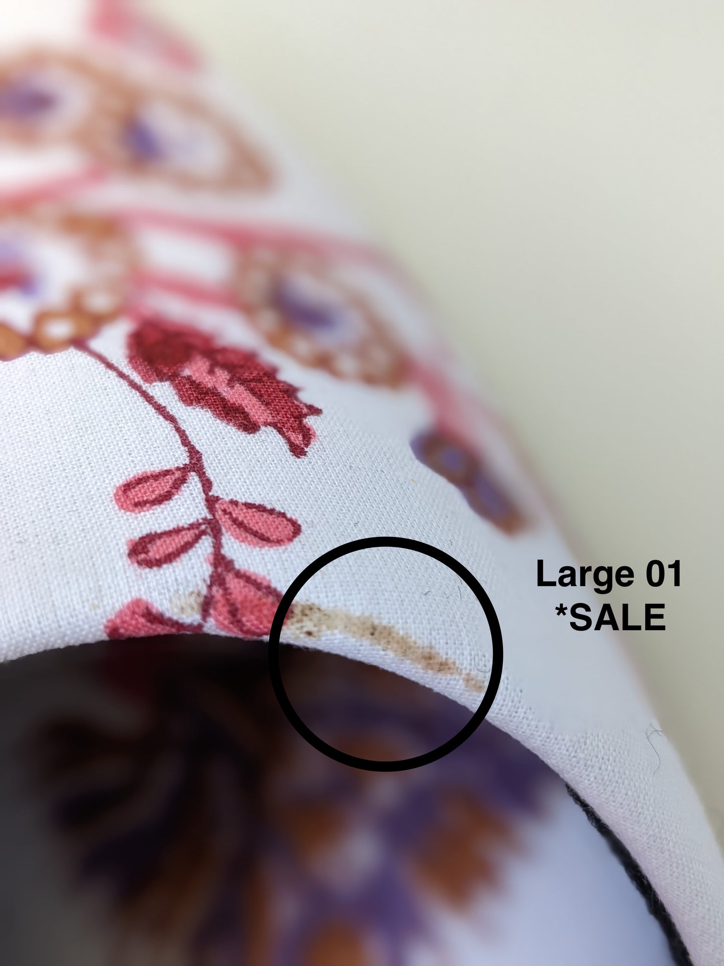 Large Block Printing Flowers Mix Slippers [Black wool felt soles] LF2205 [Size Large] HanaSHI