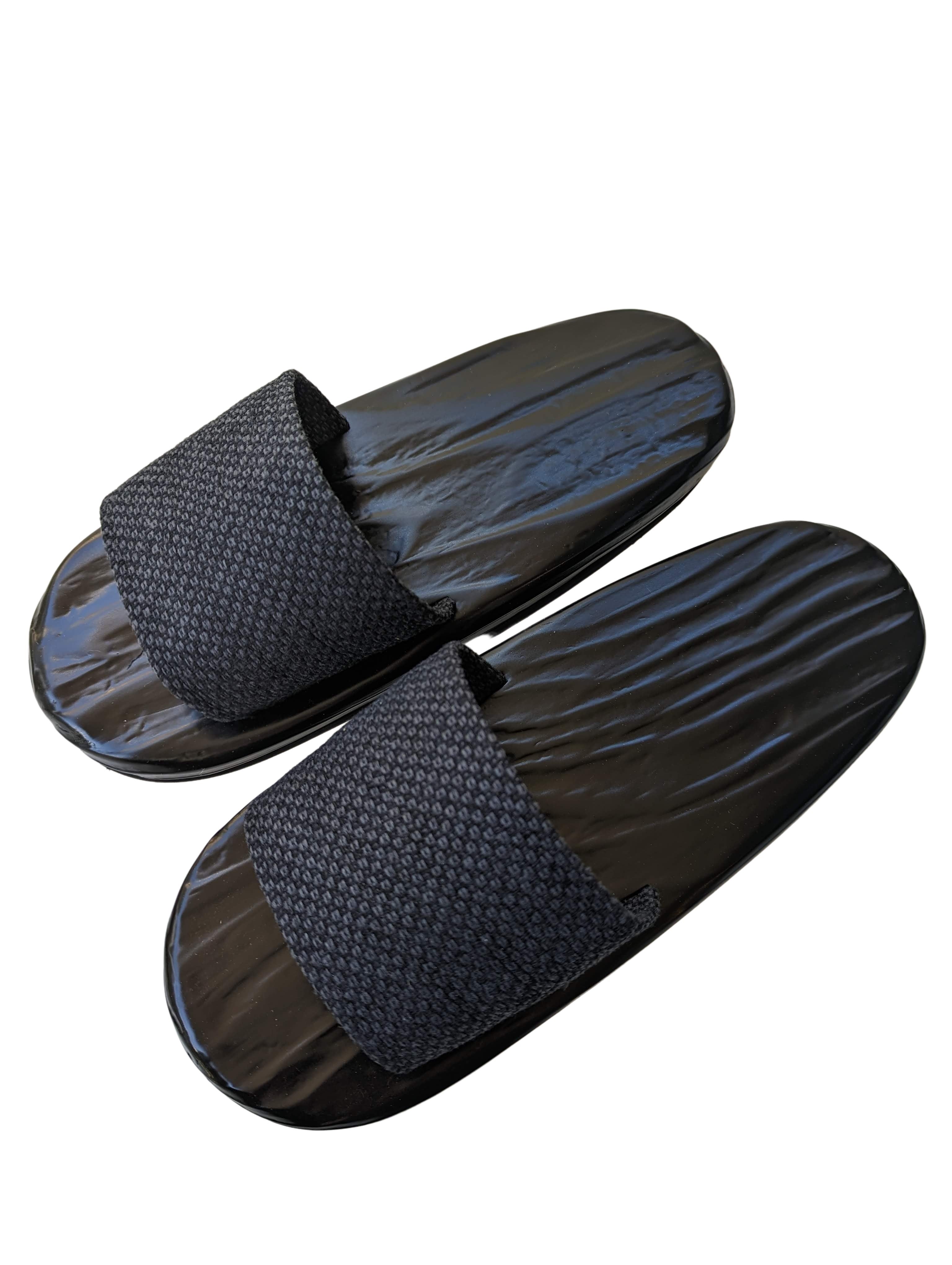Black Wood painted GETA Slippers [Outdoors] | Heiwa Slipper