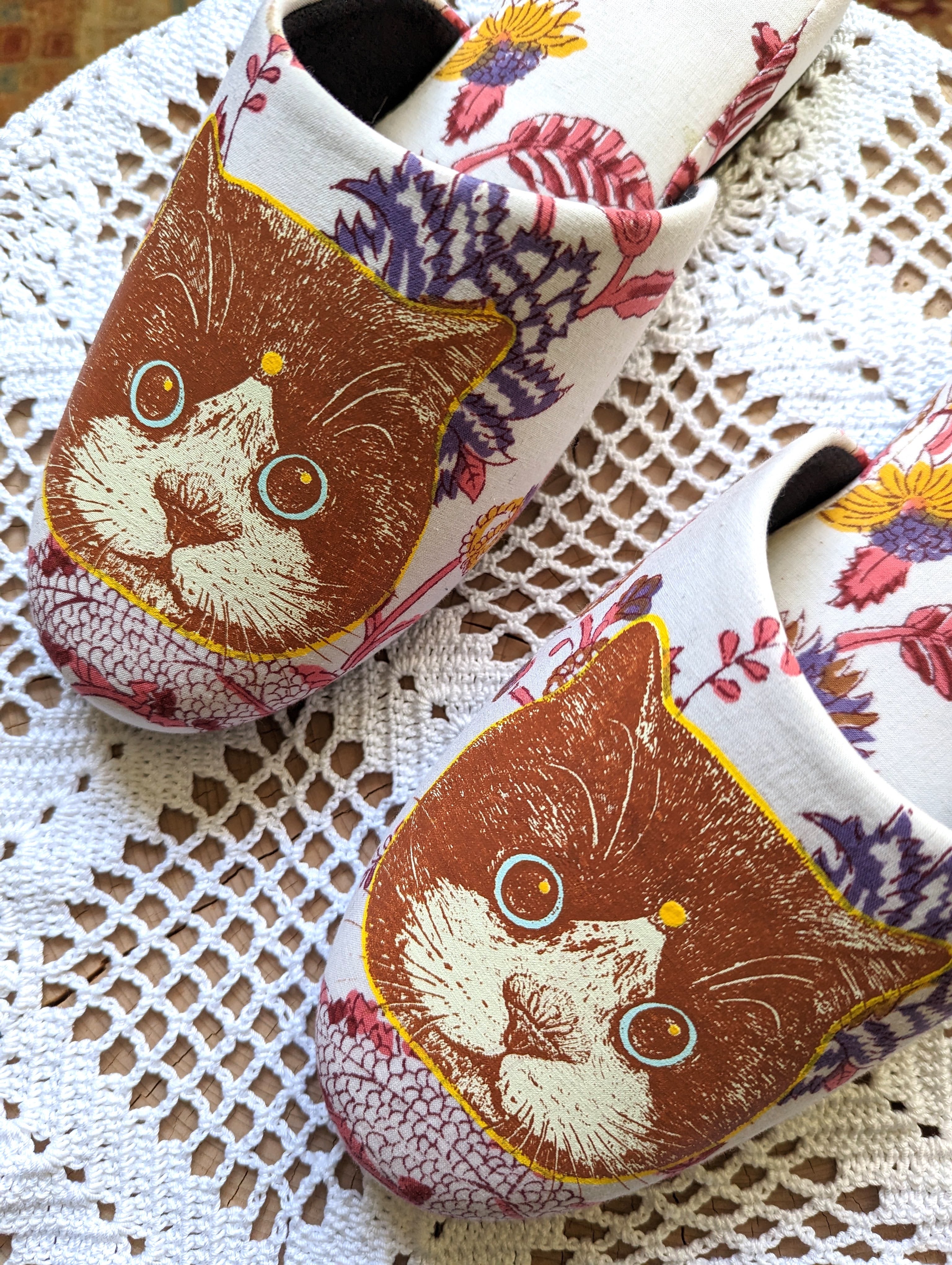 Wool cat slippers hot sale